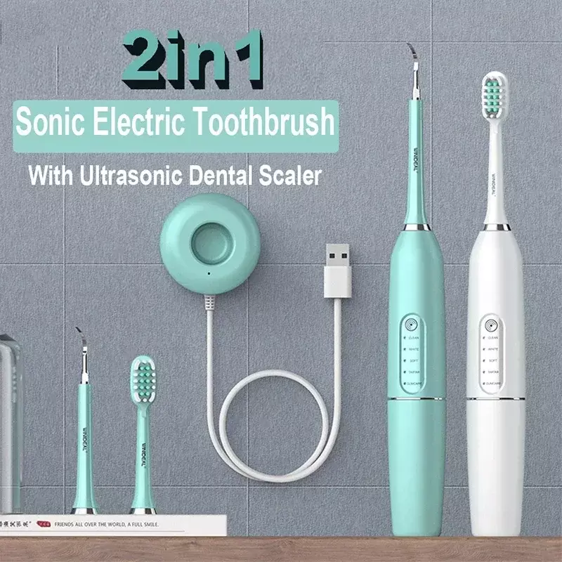 Détartreur à ultrasons aste portable, brosse à dents électrique, livres soniques iniques, nettoyeur, outils dentaires