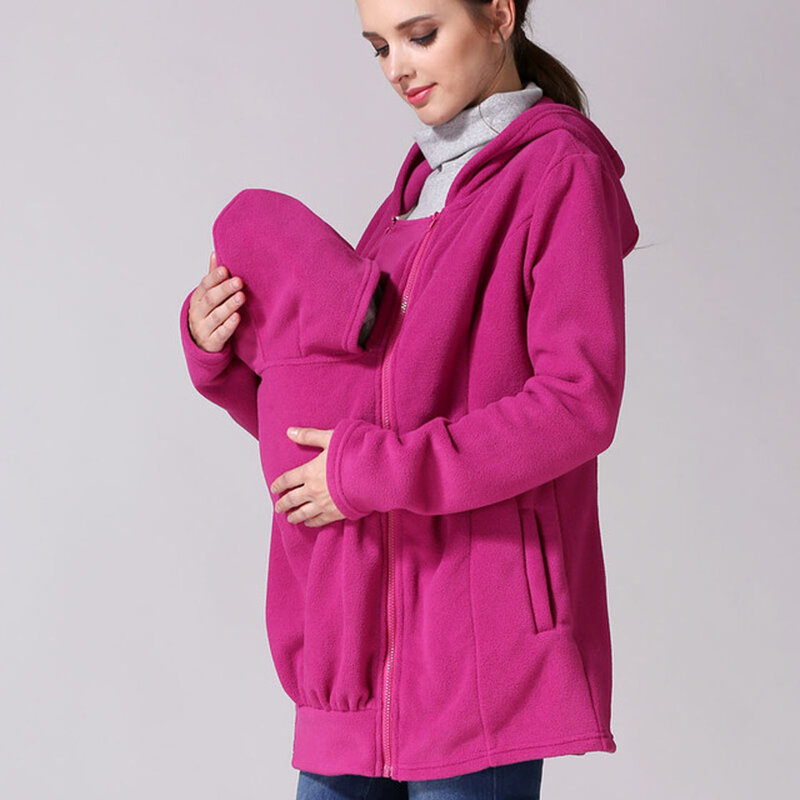 Maternity Clothes Thicker Baby Carrier Jacket Winter Fleece Kangaroo Mums Coat Removeble Baby Panel Maternity Hoodies