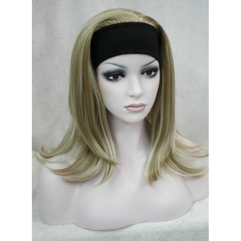 8 colors 3/4 half wig long straight women Lady headband cosplay wigs