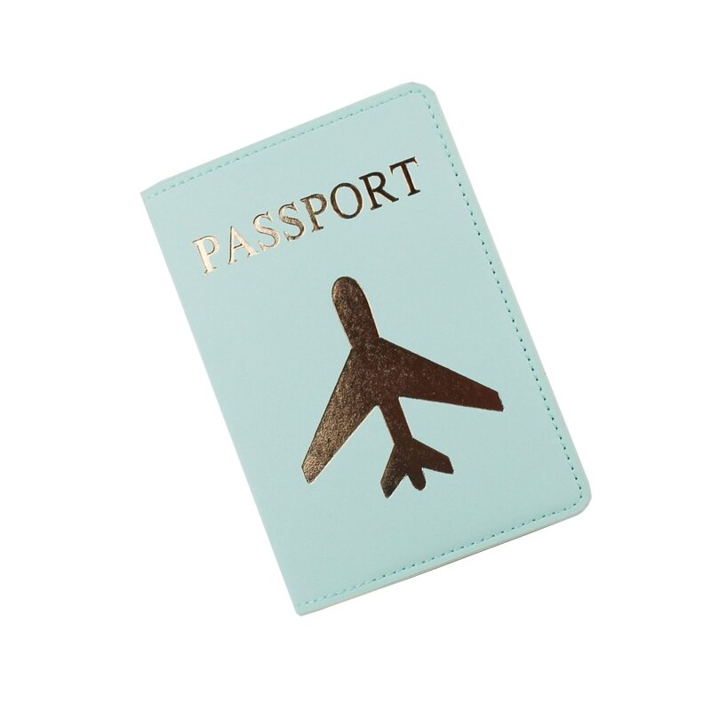 ビジネストラベルパスポートホルダーカバーホットスタンピングプレーン模造レザー薄型スリム財布IDカード用ケースとカードスロット用