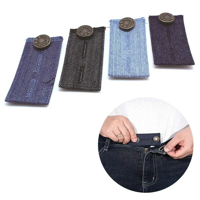 Waist Belt DIY Accessories Jeans Waist Extension Buckle Unisex Waistband Extender Button Pant Elastic Extender Button