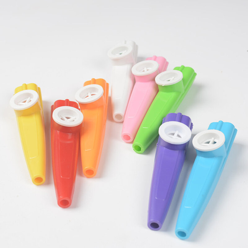 Прочные высококачественные Музыкальные инструменты Kazoo, 1 шт., оранжевый пластик, красный, белый, для нового года, желтый, 11,4X2,6X2,5 см