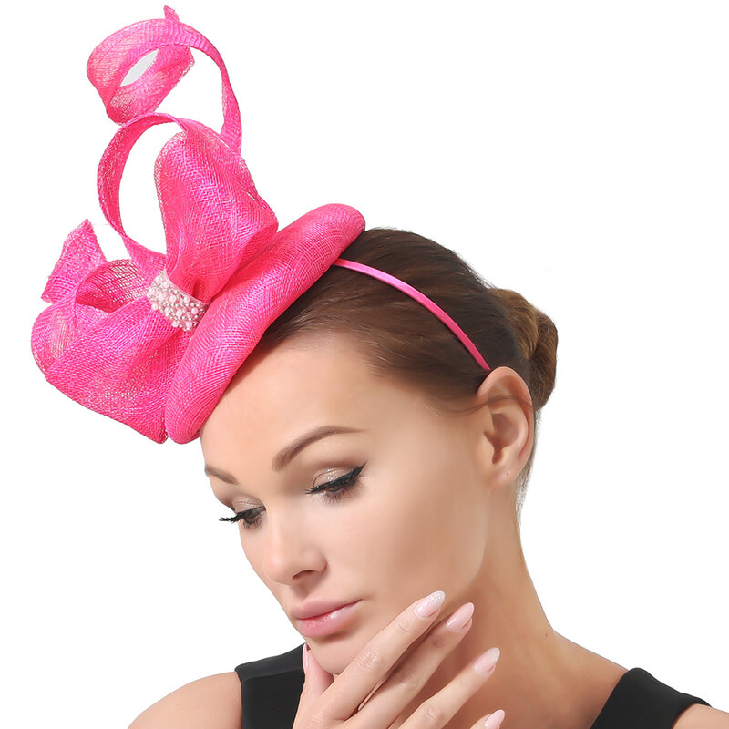 Big Bow Hair Fascinators accessori New Charming Sinamay Women Wedding Millinery Derby Wedding Hat fasce occasione copricapo