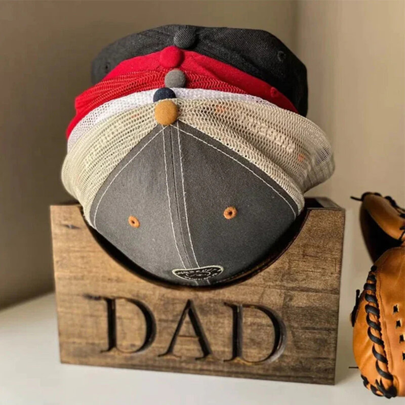 お父さんの木製の帽子ホルダー頑丈な耐久性のある帽子オフィス用収納ボックス