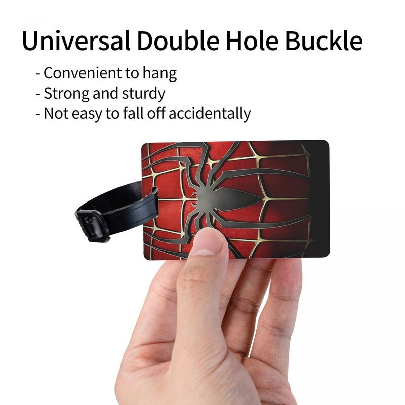 Porte-étiquette portable Spider-Chest en silicone, Spiderverse Smile Hero, accessoires de voyage, étiquette de bagage, nom, adresse ID
