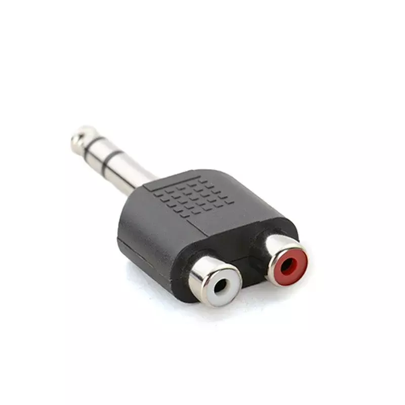 6.35mm 1/4 Inch TRS Stereo Jack Male To 2 RCA Female Plug Y Splitter Adapter