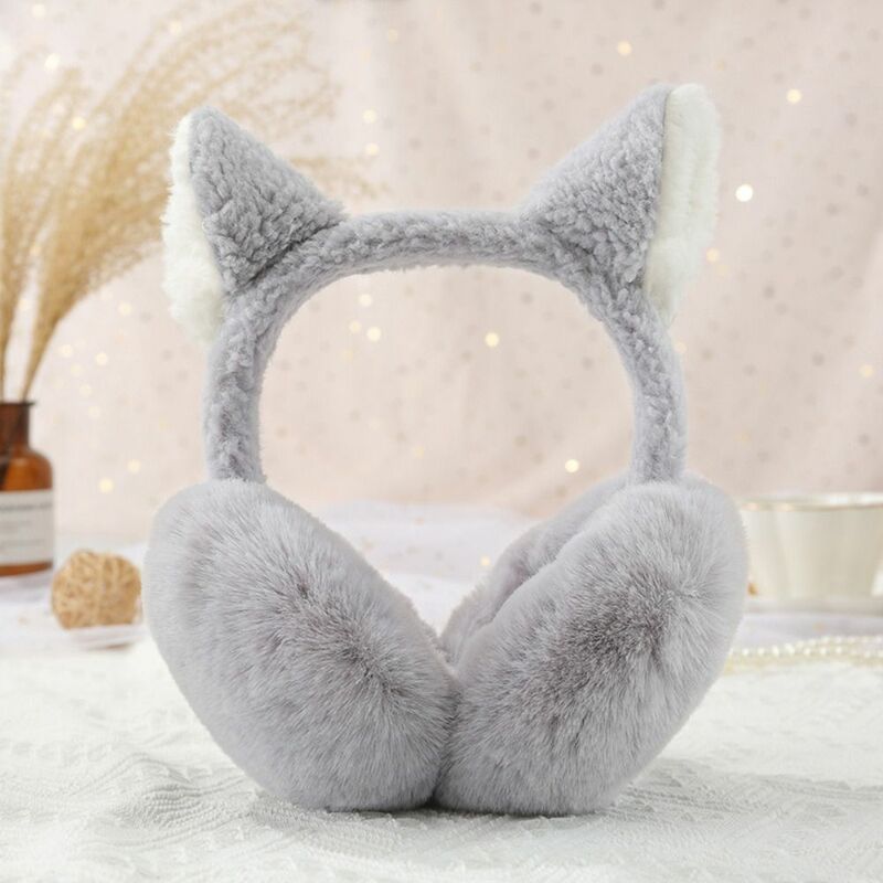 Cold Protection Fluffy Earmuffs Sweet Foldable Plush Fox Ear Muffs Soft Keep Warm Windproof Ear Cover