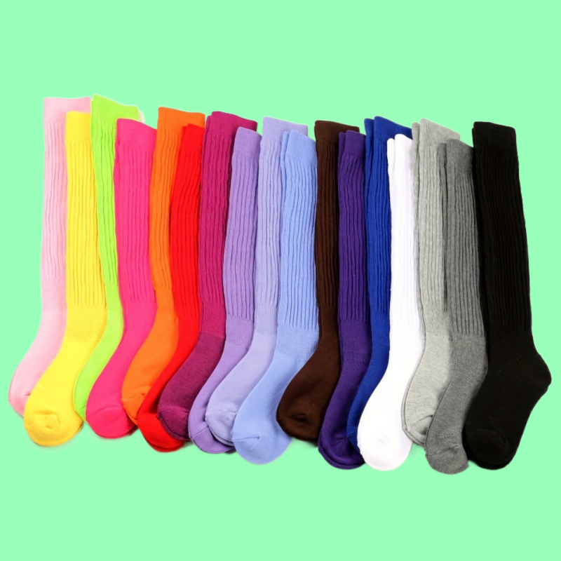 New 1/3 Pairs Thick Thermal Knee High Socks Women Knit Style Solid Color Calf Socks Cute Long Loose Slouch Socks Winter Warm