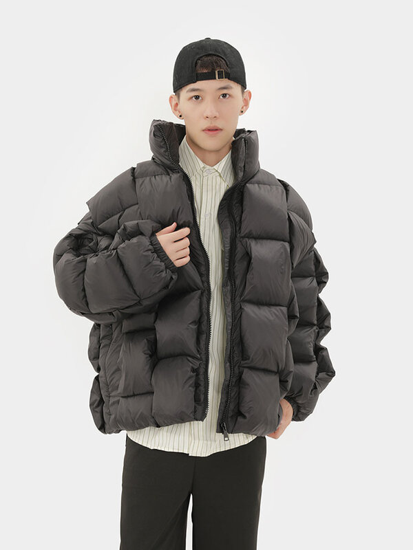 2023 겨울 여성 90% 화이트 덕 다운 재킷, 오버사이즈 커플 코트, 직조 격자 무늬 퍼퍼 재킷, 두껍고 따뜻한 파카, 패션