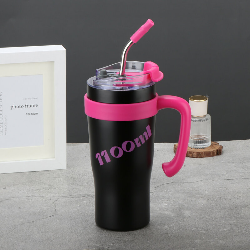 hermos Coffee Cup Straw Cup With Lids Stainless Steel Tumbler Mug Coffee Tea Cold Drink Bottle Travel Thermal Mug Gifts