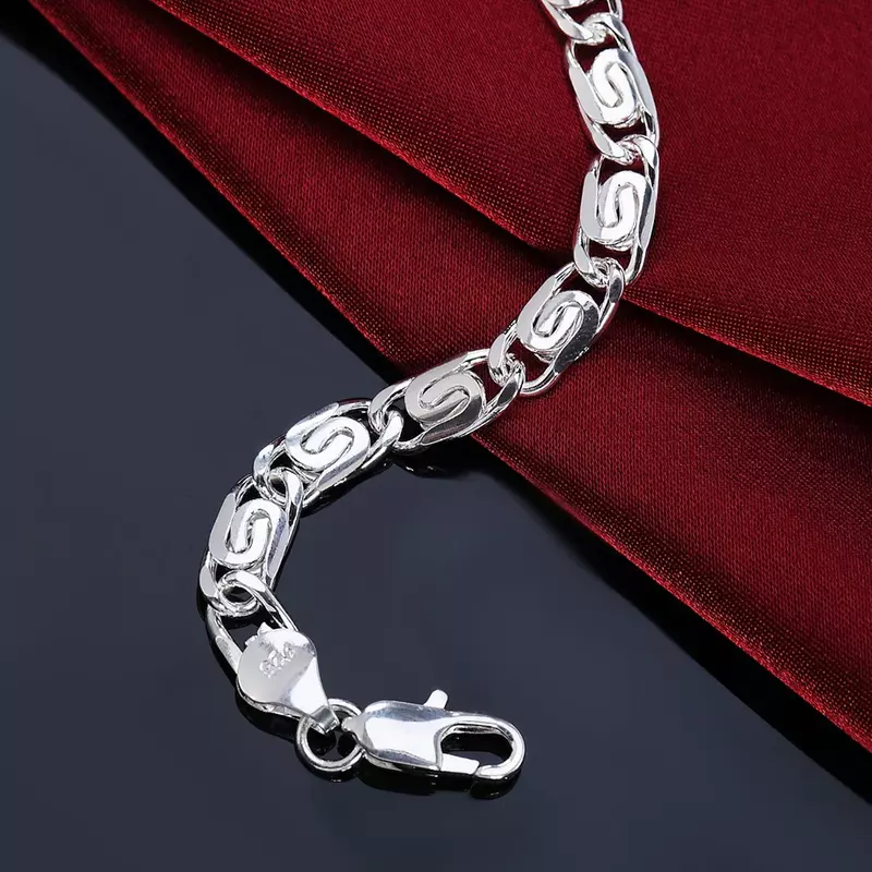 Fashion Beautiful Silver Color Bracelet for , Women Men Charm Classic Wedding Party Gift High Quality Jewelry Wholesale