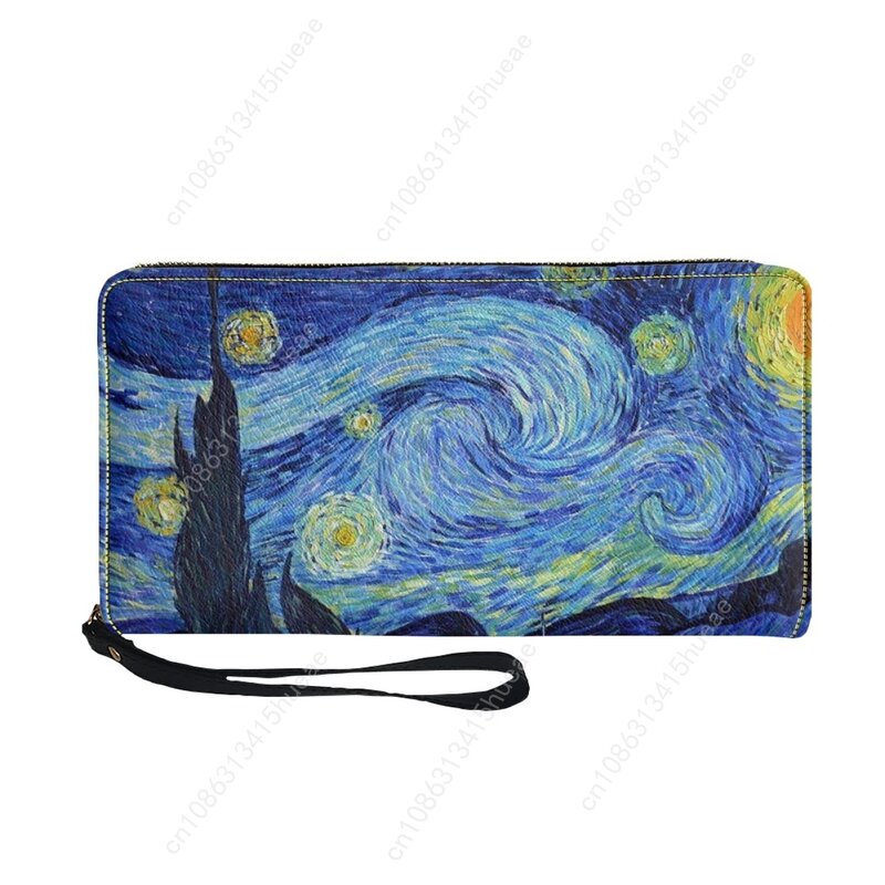 Van Gogh Oil Painting Fashion Women Wallets Multi Card Organizer Female Purse Party Clutch Billeteras for Teen Girls  Phone Bag