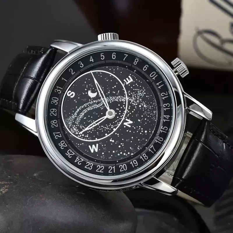 2023 Original Moon Phase Watches for Men Automatic Gypsophila Sky Dial Self Winding Mechanical Watch Sports Waterproof AAA Clock