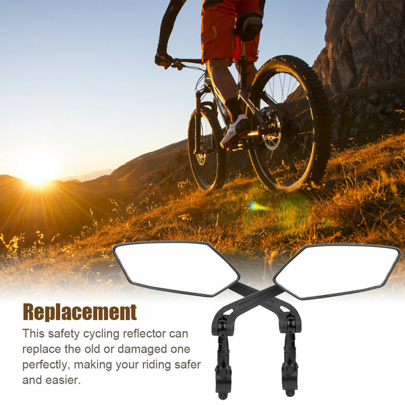Bicycle Rearview Mirror Adjustable Cycling Handlebar Rear View Reflector Replacement Mountain Bike Accessory
