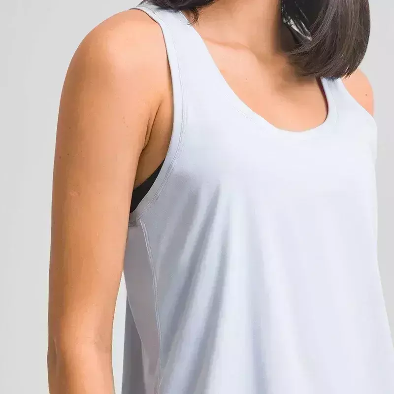 Lemon kaus Tank Top olahraga Yoga wanita, longgar kekuatan elastis cepat kering latihan lari tanpa lengan musim panas kebugaran