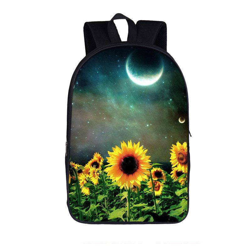 Van Gogh Starry Night Sunflower Backpack para homens e mulheres, sacos de viagem para crianças, mochilas escolares para meninos e meninas adolescentes, mochila para laptop
