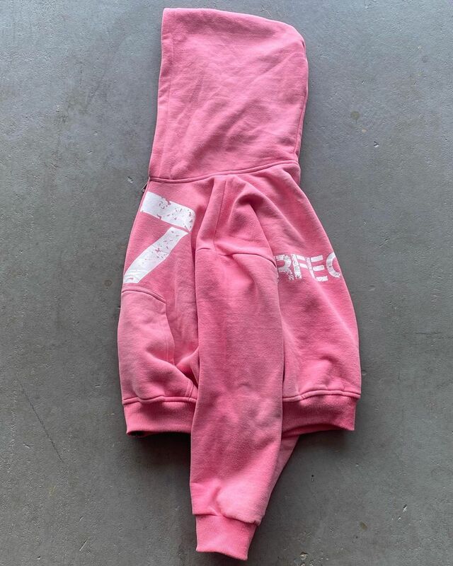 Pink grunge sweatshirt ukuran besar hoodie ritsleting Gambar huruf hoodie wanita goth y2k atasan harajuku pakaian streetwear baru