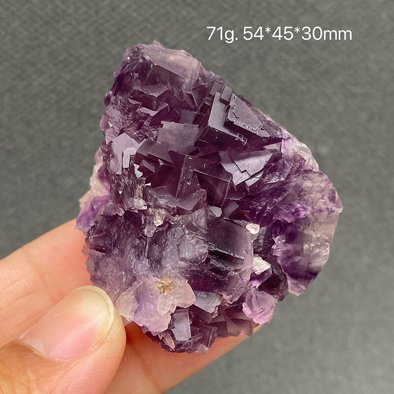 Colección de gemas de cristal curativas de fluorita púrpura 100% natural, mineral en bruto, espécimen