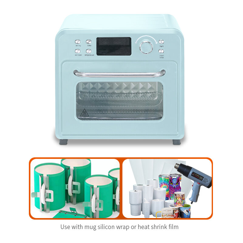 Freidora de aire de 16L, horno de sublimación para tazas en blanco, vasos, botellas de agua, tazas de impresión por sublimación a granel