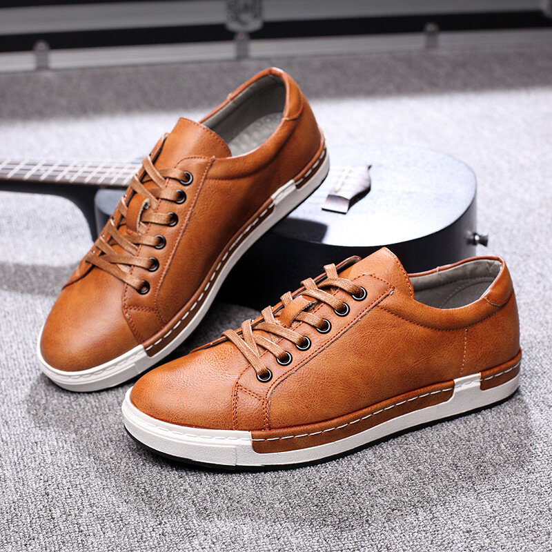 Gentlemans Luxury Leather Shoes Men Sneakers Men Trainers Lace-up Flat Driving Shoes Zapatillas Hombre Casual 896