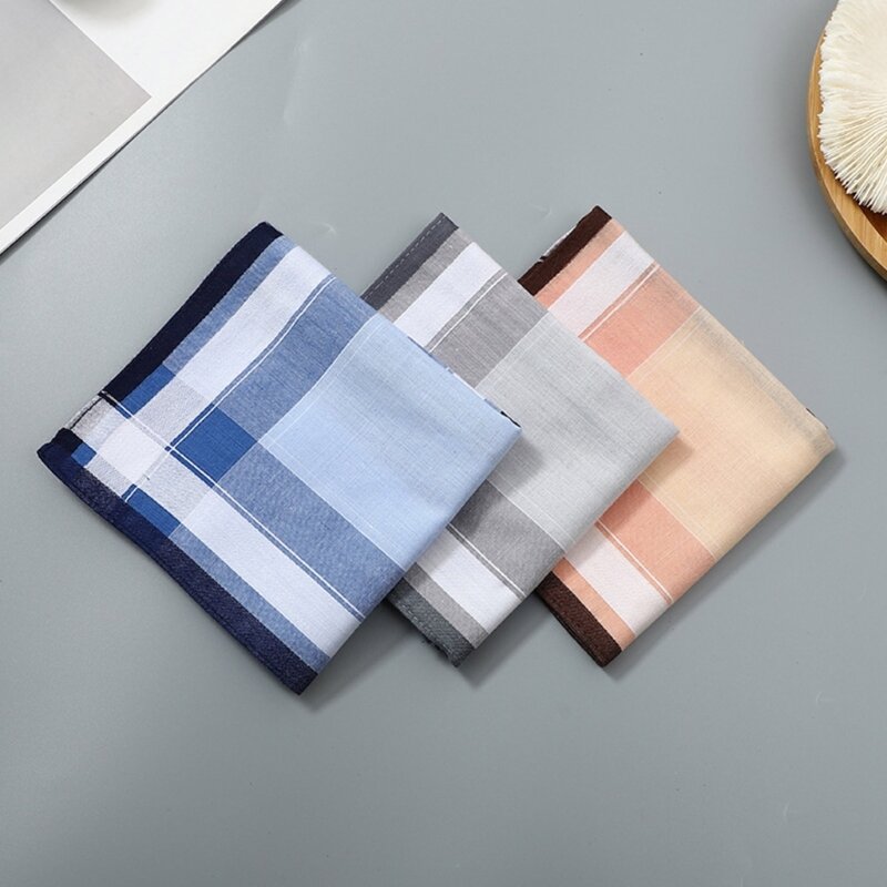 Stylish Pocket Handkerchief Gents Checkered Hankies 16x16inch Large Bandana ดูดซับสูง Pocket Towel
