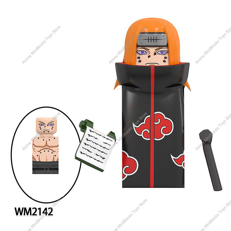 일본 애니메이션 벽돌 인형, 나루토 고통 아카츠키 미후네 단조 한조 미니 피규어, 액션 장난감 빌딩 블록, WM6112, WM6111
