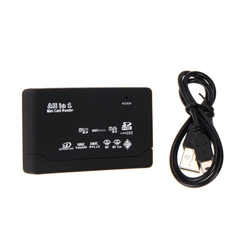 USB 2.0 Card Adapter Memory Card Reader, Suporta Casement, SD, TF, CF, XD, MS, MMC, 98, 98SE, ME