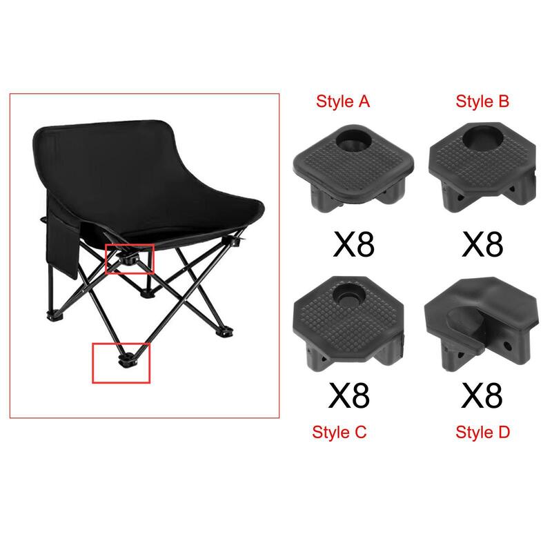 Dobrável Camping Cadeira Conectores, Folding Chair Repair Acessórios, 8 pcs