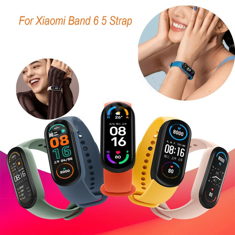 High Quality Mi Band 5 6 Strap Silicone TPU Material Replacement Band Wriststrap Miband 5 Wristband Smartwatch Bracelet