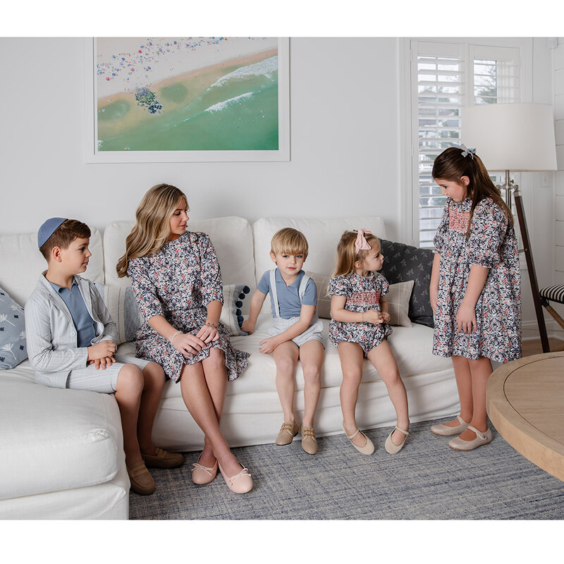 AP Coral koleksi SS24 gadis gaun bayi Romper Anak pakaian cocok keluarga Set anak-anak kardigan rajut, #6602