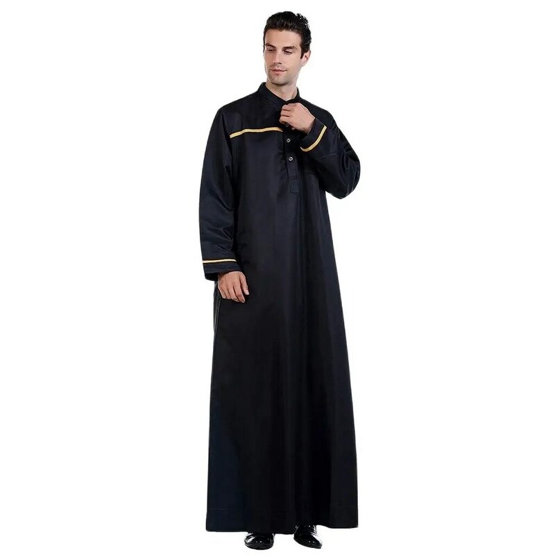 Pakaian Pria Tengah Muslim Gaya Etnik Bordir Gaun Fashion dan Panjang Topcoat Arab Saudi Pakaian