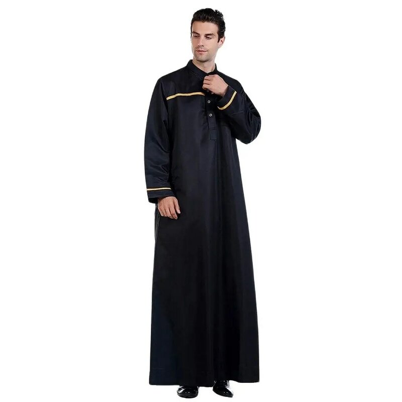 Roupa islâmica masculina estilo muçulmano médio, vestidos de moda bordados e roupas longas para arábia saudita