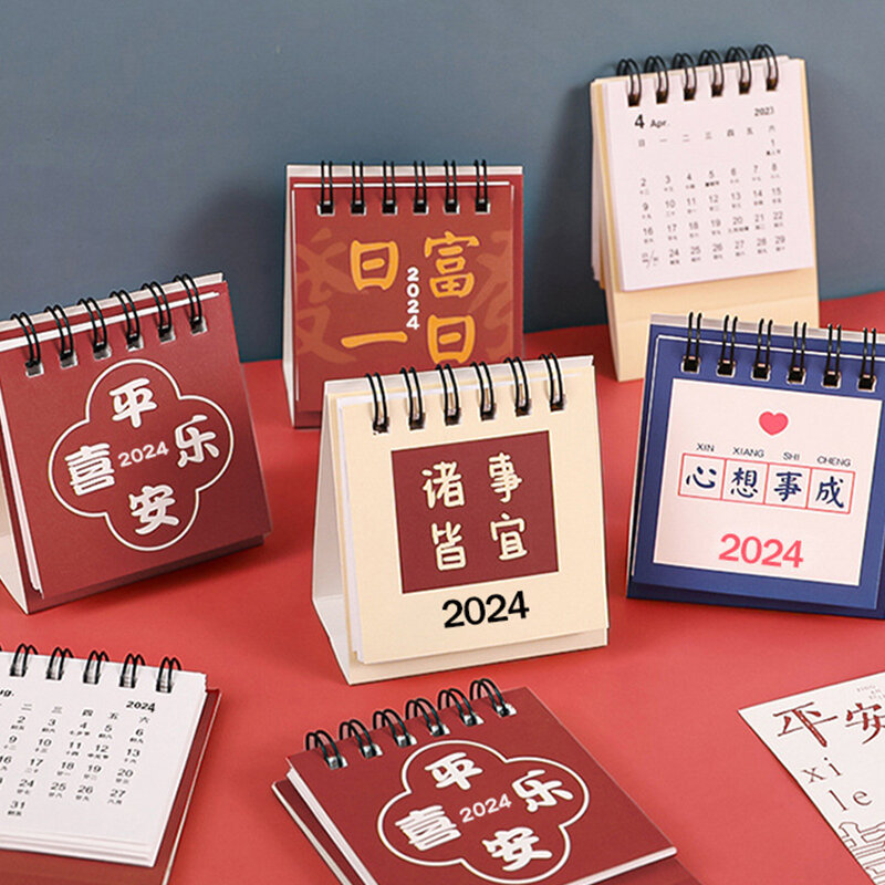 Prosty styl przenośny Mini kalendarz kreatywny cewka kalendarz biurkowy terminarz Agenda organizator biura urocza szkoła