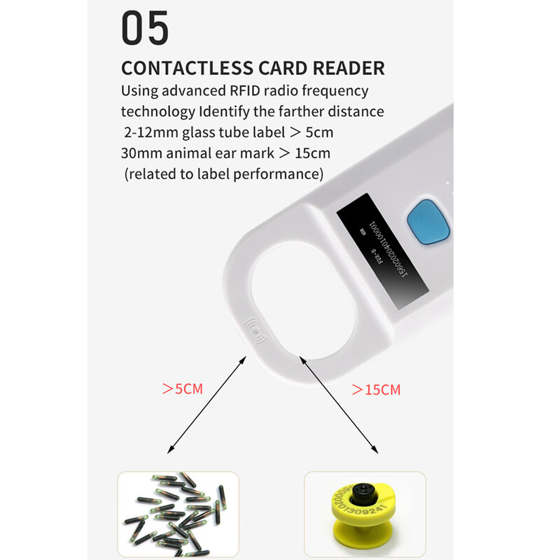 RFID-сканер ручной для чтения Id домашних животных, с USB