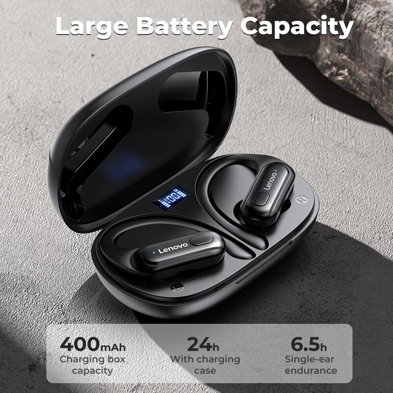 Lenovo XT60 Sport earphone nirkabel dengan mikrofon, kontrol tombol