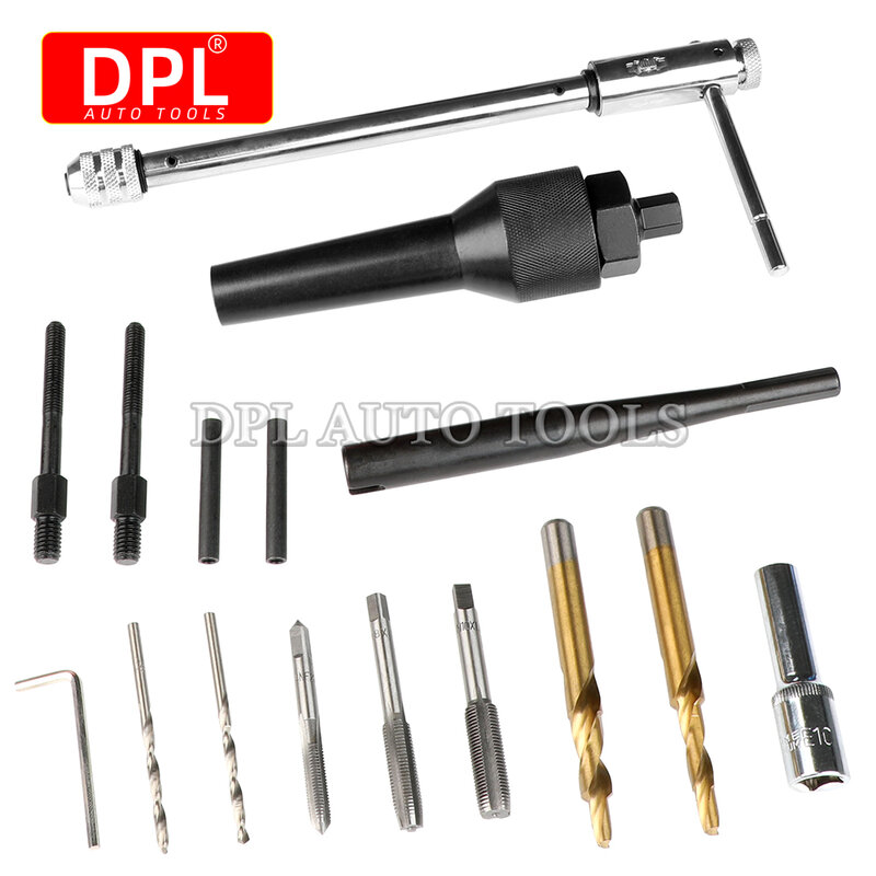 Damaged Glow Plug Removal Remover Thread Repair Drill Wrench Spark Plug Gap Extractor Tool Kit 8MM 10MM
