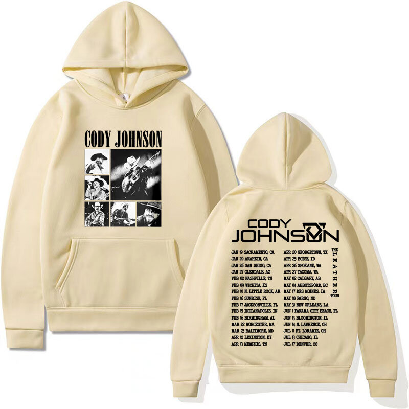 Rapper Cody Johnson Tour 2024 Hoodies Mannen Vrouwen Gothic Hiphop Rock Hoodie Mannelijke Retro Oversized Pullovers Sweatshirts Streetwear
