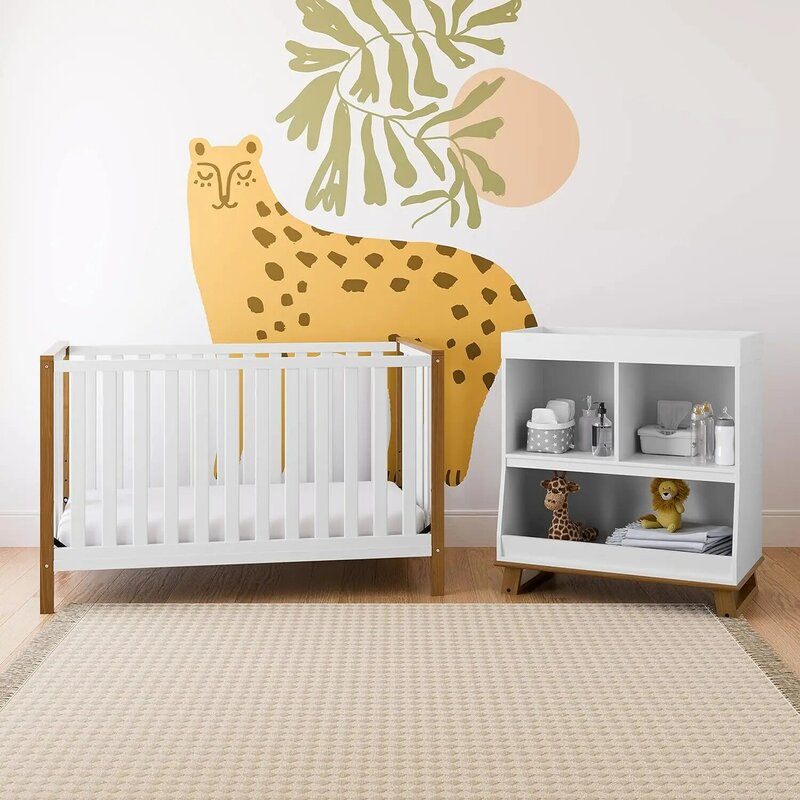 Кроватка-трансформер 4-в-1 с сертификатом GREENGUARD Gold, преобразуется из детской кроватки в кроватку для малыша и полноразмерную кровать