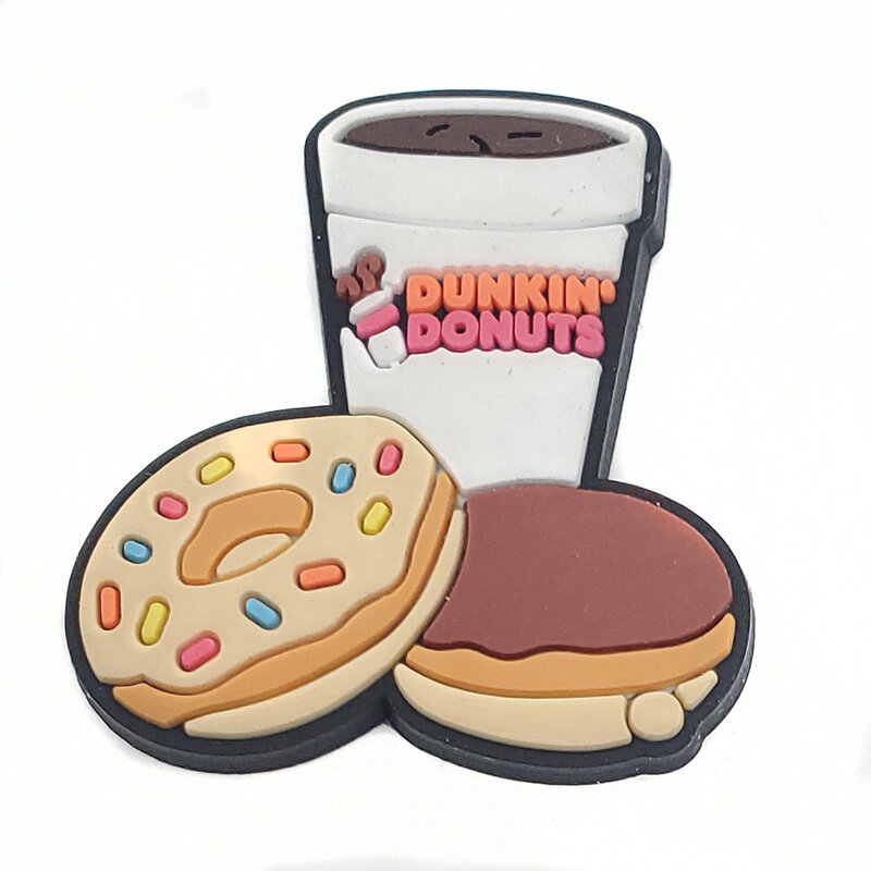 Nuovo 1 pz Cartoon Donut Shoe Charms fai da te Dessert Drink zoccoli accessori per scarpe sandali in PVC decorare fibbia Kid Girl Adult Party Gift