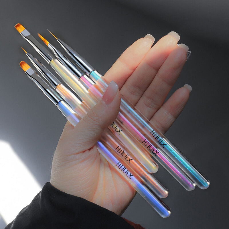 HNUIX pennello per unghie per Manicure Gel Brush Liner Nail Art pennello da disegno acrilico polvere liquida Carving pennelli per Gel strumenti di pittura