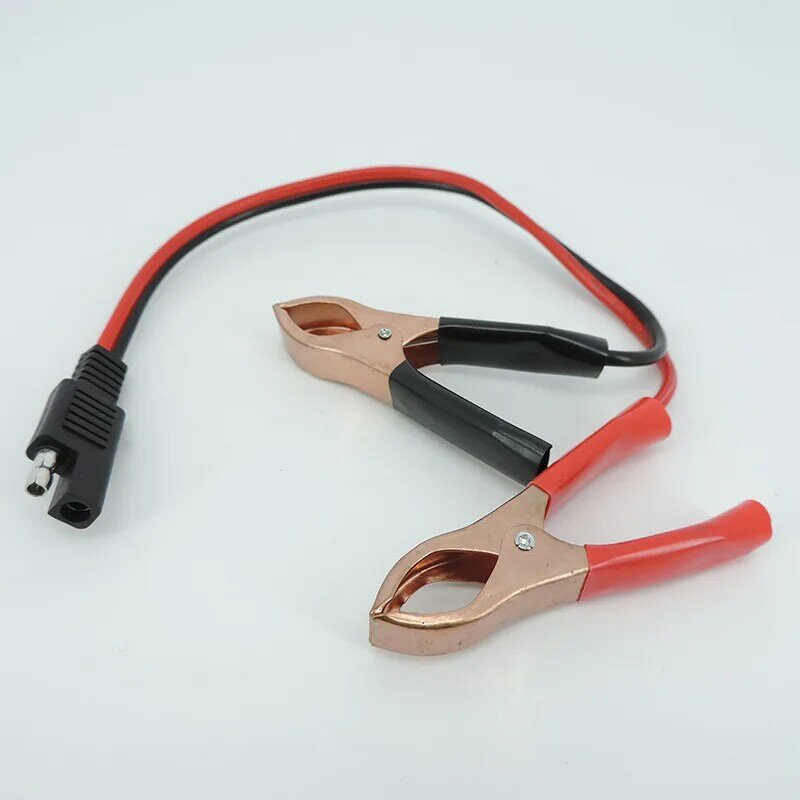 14AWG 36CM 2Pin SAE Quick Disconnect Plug to Battery Alligator Clips Cable Clamps Connectors Cord H2