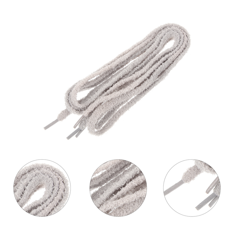 Cute White Shoe Laces Replacement Sports Shoes Shoelaces Plush High Density Wide