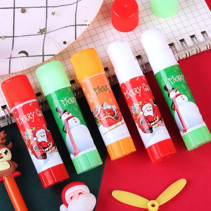 Рождественская клейкая палочка, школьные Твердые клейкие, быстро сохнущие, легко носить с собой для скрапбукинга, изготовления открыток, подарочная упаковка