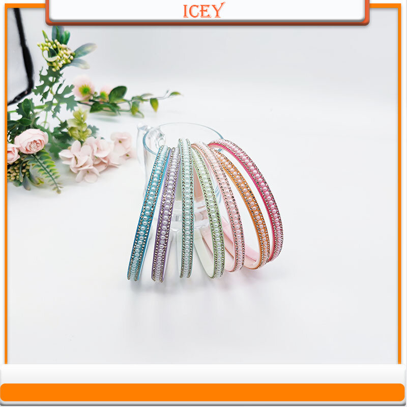 Diademas de perlas de 7 piezas, diadema de plástico con diamantes de imitación, dientes de doble fila, accesorios para el cabello, Scrunchie