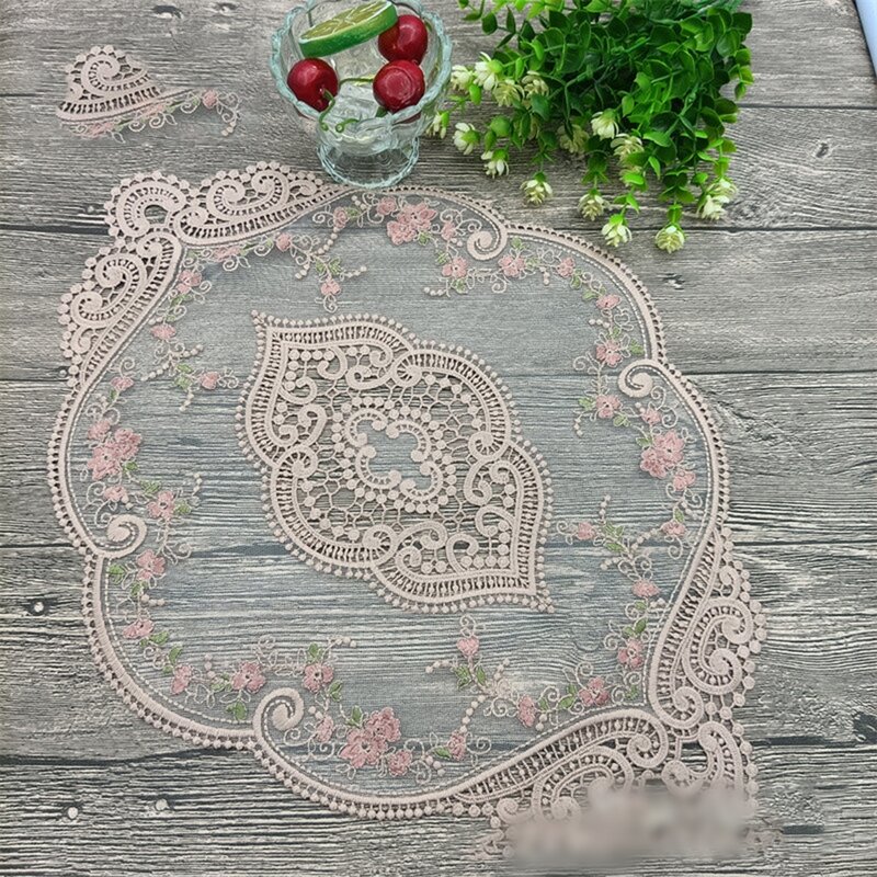 Taplak meja renda putih elegan untuk dekorasi pesta makan malam pernikahan kualitas tinggi & bordir larut dalam air