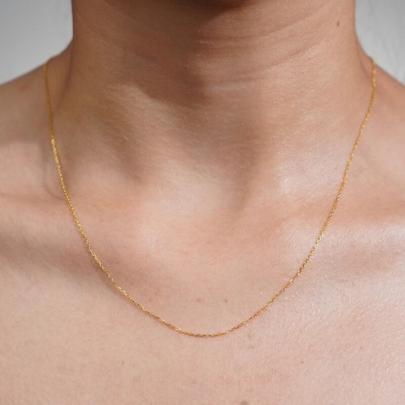 Женское Ожерелье из 18-каратного золота с цепочкой-крестом, золотое ожерелье из розового золота и белого золота, au750