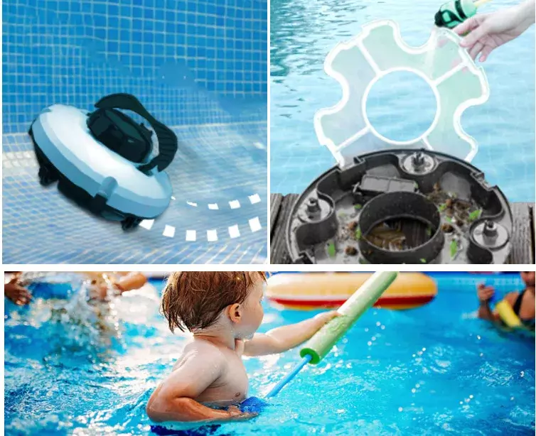 Robot de limpieza automático inteligente para piscinas, limpiador inalámbrico sumergible, succión de aguas residuales y polvo