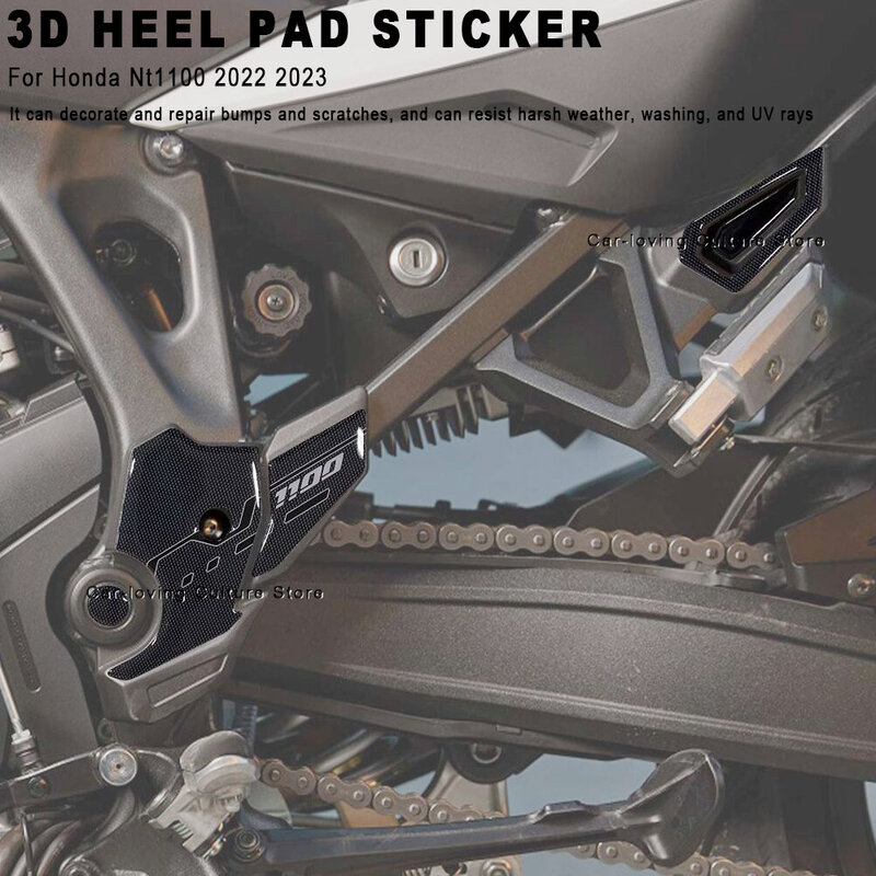 Pegatina protectora impermeable para almohadilla de talón de motocicleta, pegatina de resina epoxi 3D para Honda Nt1100 2022-2023
