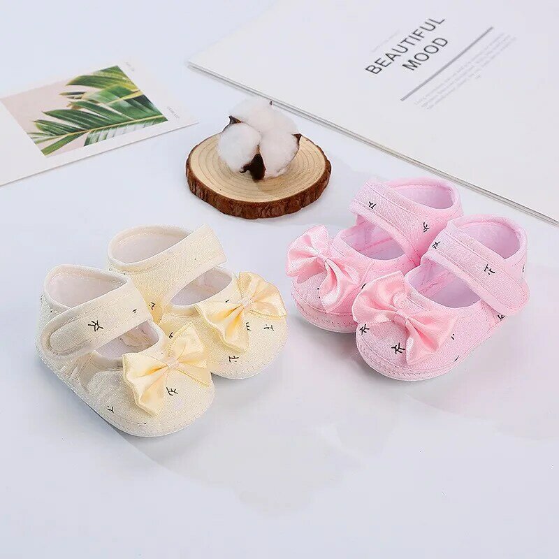 Chaussures de marche respirantes à l'offre elles souples pour bébés filles, petites fleurs, nœud, princesse, 0 à 1 an, printemps, automne