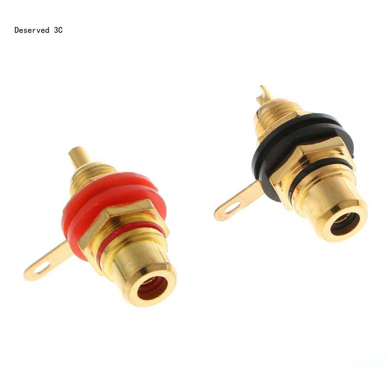 1 Pair RCA Female Socket Connector Chassis Panel Mount Adapter o Terminal Pl